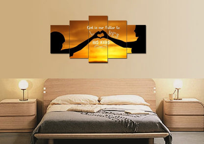 God Is Our Father He Loves His Kids Wall Art Canvas Print - Christian Canvas Wall Art