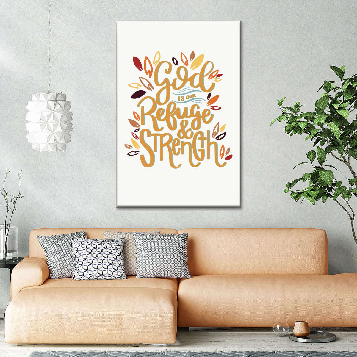 God Is Our Refuge Canvas Wall Art - Canvas Religious Wall Art - Christian Wall Decor Living Room