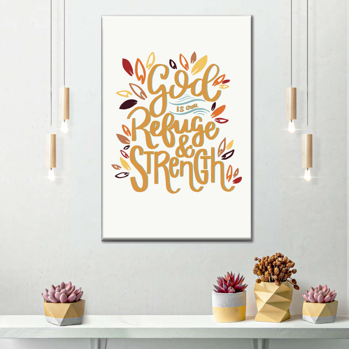 God Is Our Refuge Canvas Wall Art - Canvas Religious Wall Art - Christian Wall Decor Living Room