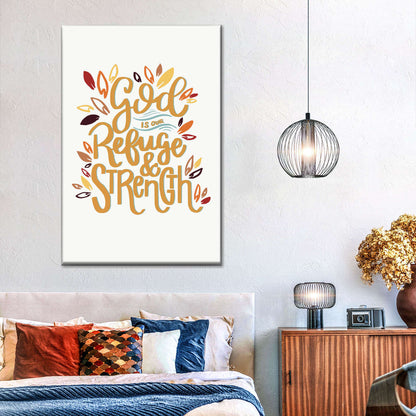 God Is Our Refuge Canvas Wall Art - Canvas Religious Wall Art - Christian Wall Decor Living Room