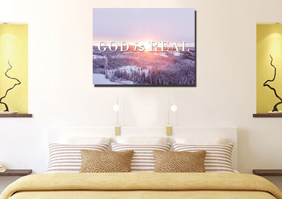God Is Real Wall Art Canvas Print - Christian Canvas Wall Art
