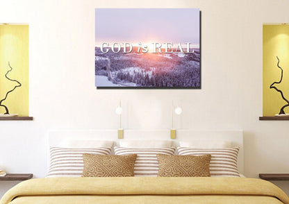God Is Real Wall Art Canvas Print - Christian Canvas Wall Art