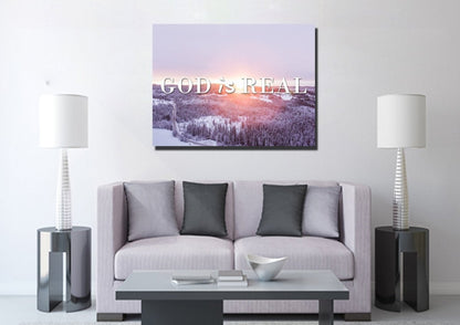 God Is Real Wall Art Canvas Print - Christian Canvas Wall Art
