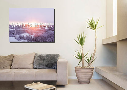 God Is Real Wall Art Canvas Print - Christian Canvas Wall Art