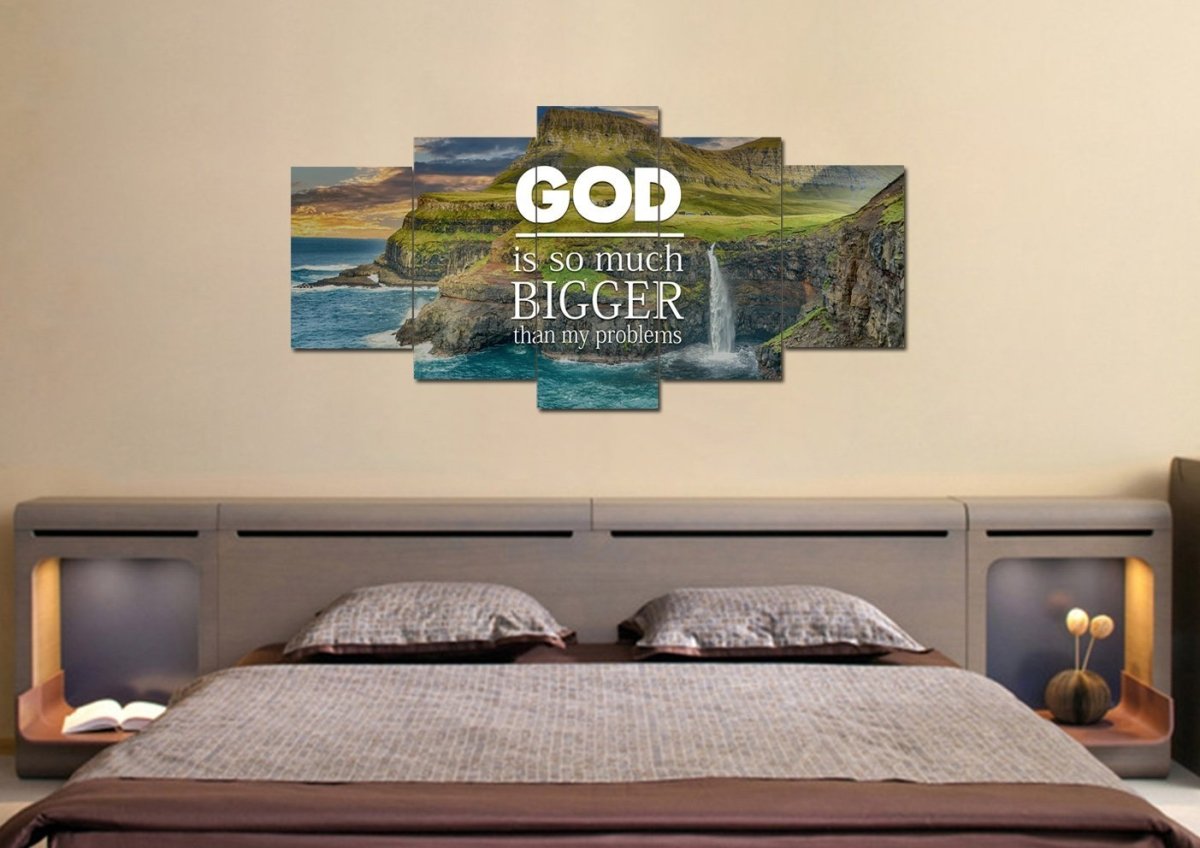 God Is So Much Bigger Than My Problems Wall Art Canvas Print - Christian Canvas Wall Art