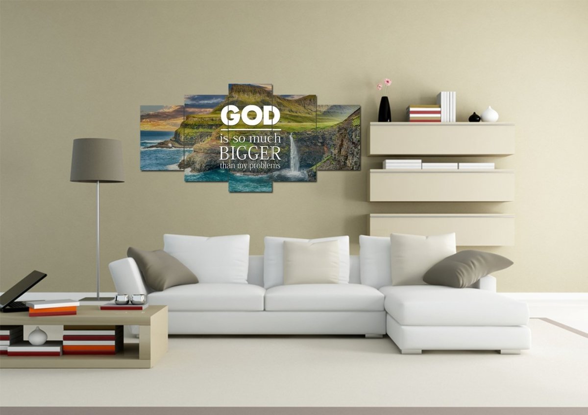 God Is So Much Bigger Than My Problems Wall Art Canvas Print - Christian Canvas Wall Art