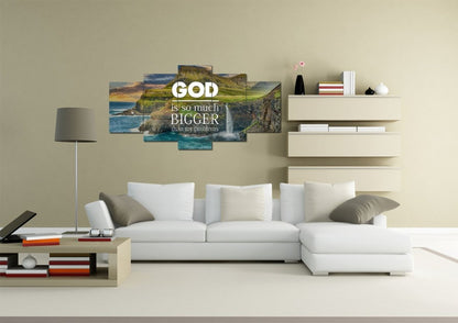 God Is So Much Bigger Than My Problems Wall Art Canvas Print - Christian Canvas Wall Art