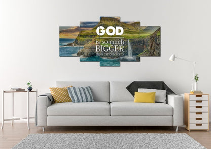 God Is So Much Bigger Than My Problems Wall Art Canvas Print - Christian Canvas Wall Art