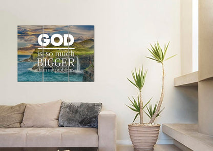 God Is So Much Bigger Than My Problems Wall Art Canvas Print - Christian Canvas Wall Art
