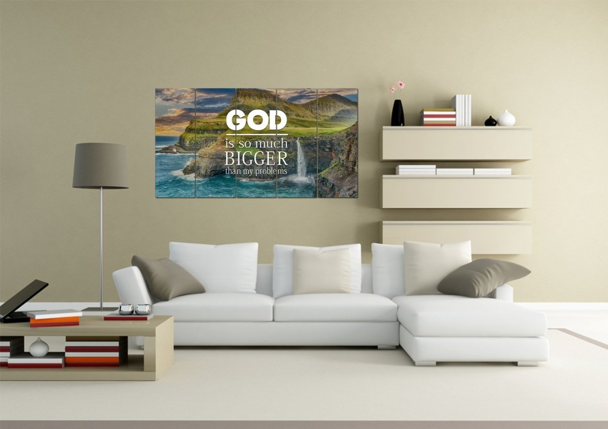 God Is So Much Bigger Than My Problems Wall Art Canvas Print - Christian Canvas Wall Art