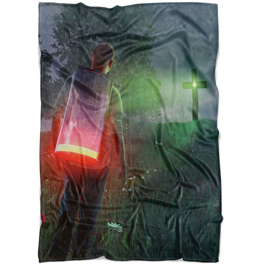 God Is The Plug Fleece Blanket - Christian Blanket - Bible Verse Blanket