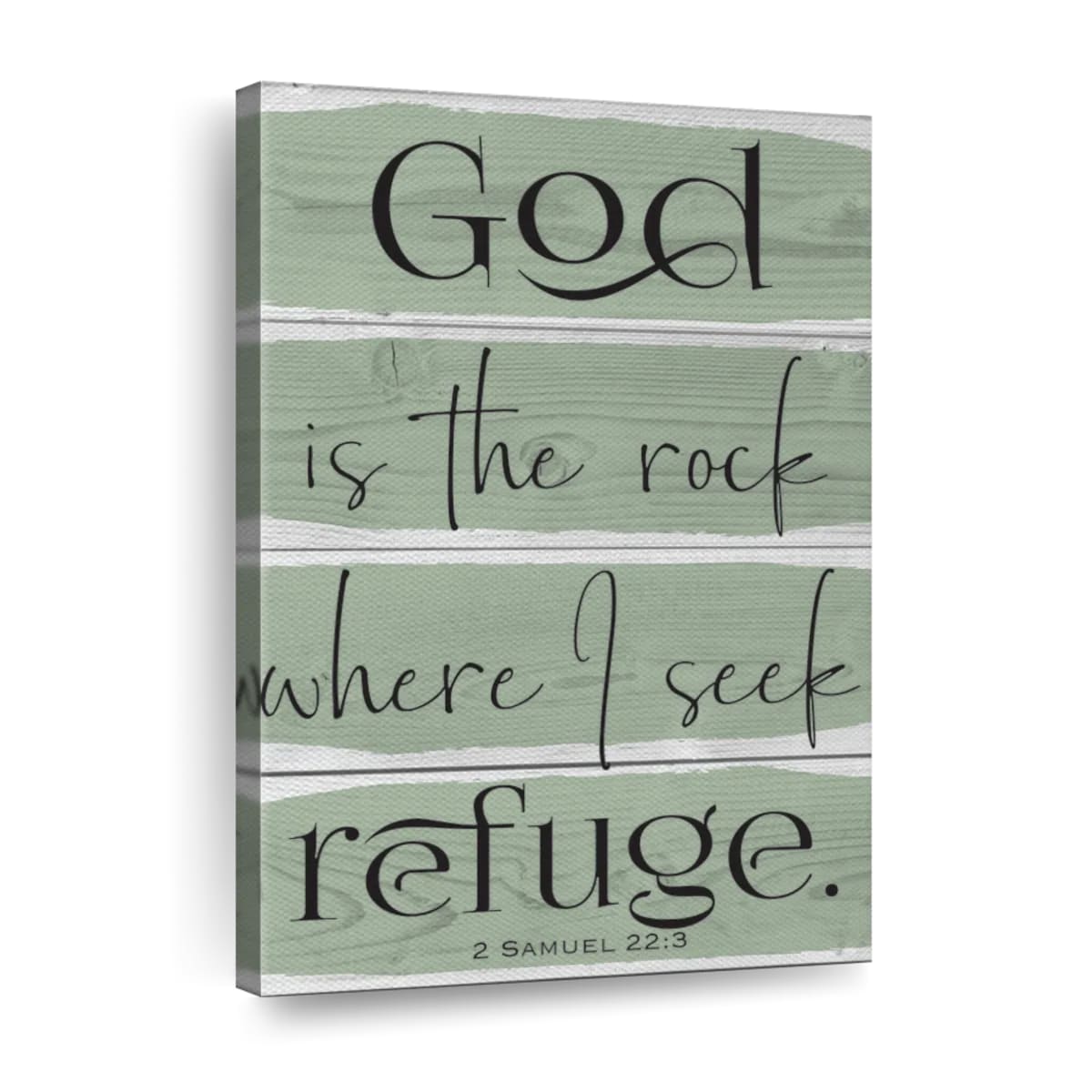 God Is The Rock Wood Color Canvas Wall Art - Canvas Religious Wall Art - Christian Wall Decor Living Room