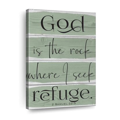 God Is The Rock Wood Color Canvas Wall Art - Canvas Religious Wall Art - Christian Wall Decor Living Room
