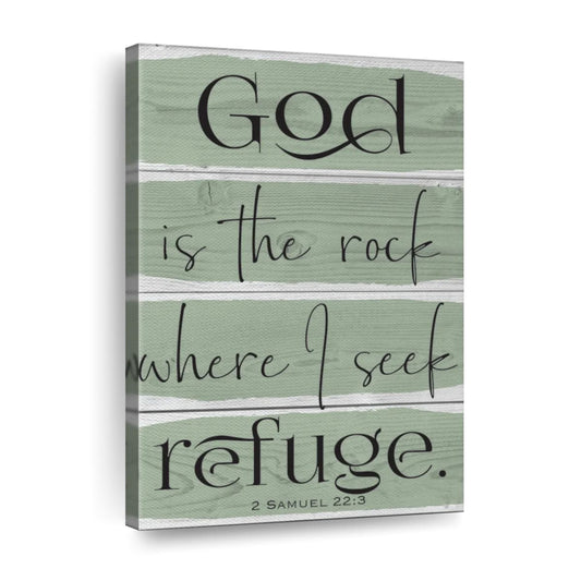 God Is The Rock Wood Color Canvas Wall Art - Canvas Religious Wall Art - Christian Wall Decor Living Room