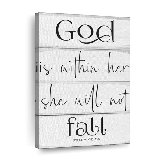 God Is Within Her She Will Not Fall Canvas Wall Art 1 - Canvas Religious Wall Art - Christian Wall Decor Living Room