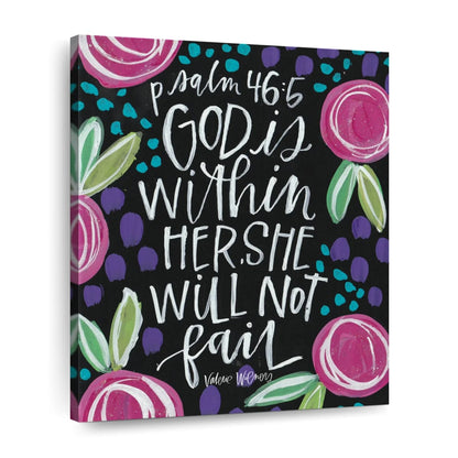 God Is Within Psalm 46 5 Canvas Wall Art - Canvas Religious Wall Art - Christian Wall Decor Living Room