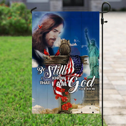 God Jesus America House Flags - Christian Garden Flags - Outdoor Christian Flag