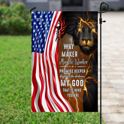 God Jesus Christian American House Flags And Jesus Way Maker And Miracle Worker House Flags - Christian Garden Flags - Outdoor Christian Flag