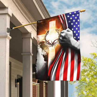 God Jesus Christian Cross Flag - Outdoor Christian House Flag - Christian Garden Flags