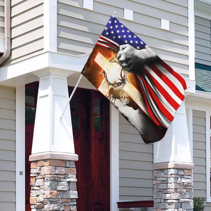 God Jesus Christian Cross Flag - Outdoor Christian House Flag - Christian Garden Flags