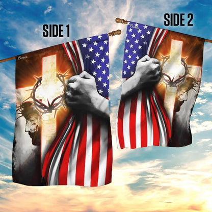 God Jesus Christian Cross Flag - Outdoor Christian House Flag - Christian Garden Flags