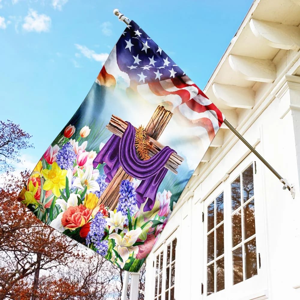 God Jesus Christian Easter Flag - Easter House Flags - Christian Easter Garden Flags