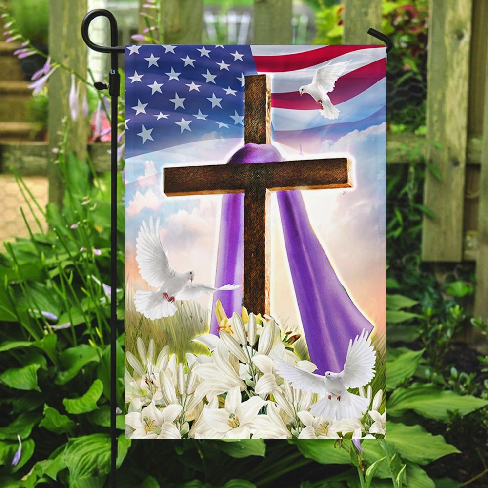 God Jesus Christian Easter Flag - Easter House Flags - Christian Outdoor Easter Flags