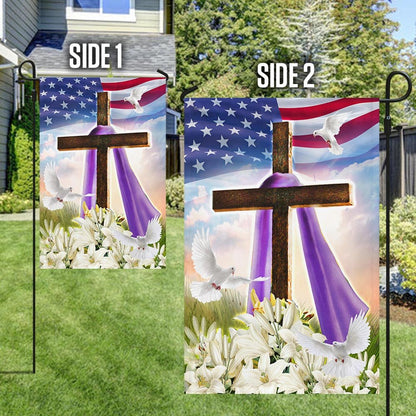 God Jesus Christian Easter Flag - Easter House Flags - Christian Outdoor Easter Flags
