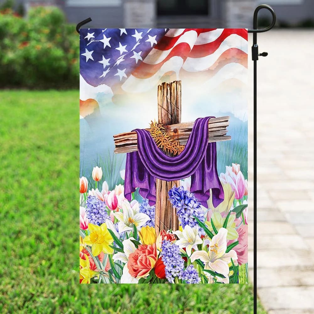 God Jesus Christian Easter House Flags - Christian Garden Flags - Outdoor Christian Flag