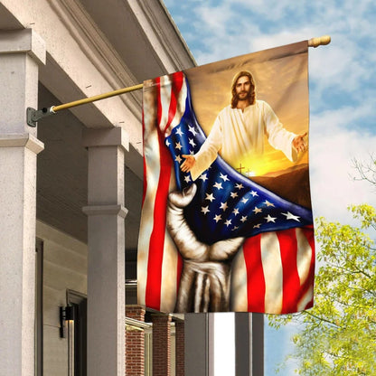 God Jesus Christian House Flags - Christian Garden Flags - Outdoor Christian Flag