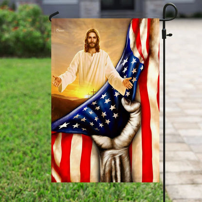 God Jesus Christian House Flags - Christian Garden Flags - Outdoor Christian Flag