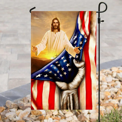 God Jesus Christian House Flags - Christian Garden Flags - Outdoor Christian Flag