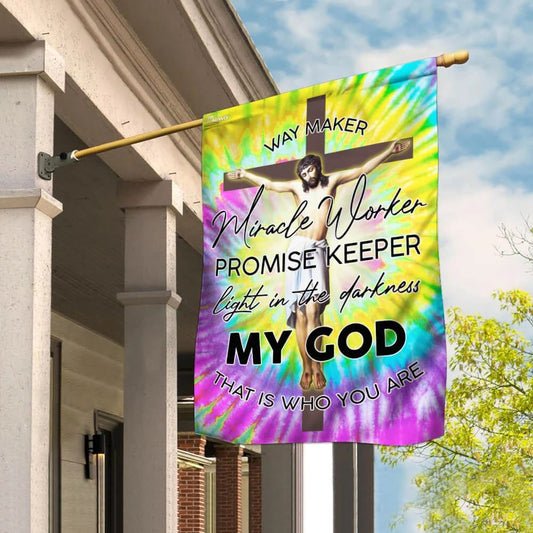 God Jesus Christian Way Maker Hippie Flag - Outdoor Christian House Flag - Christian Garden Flags