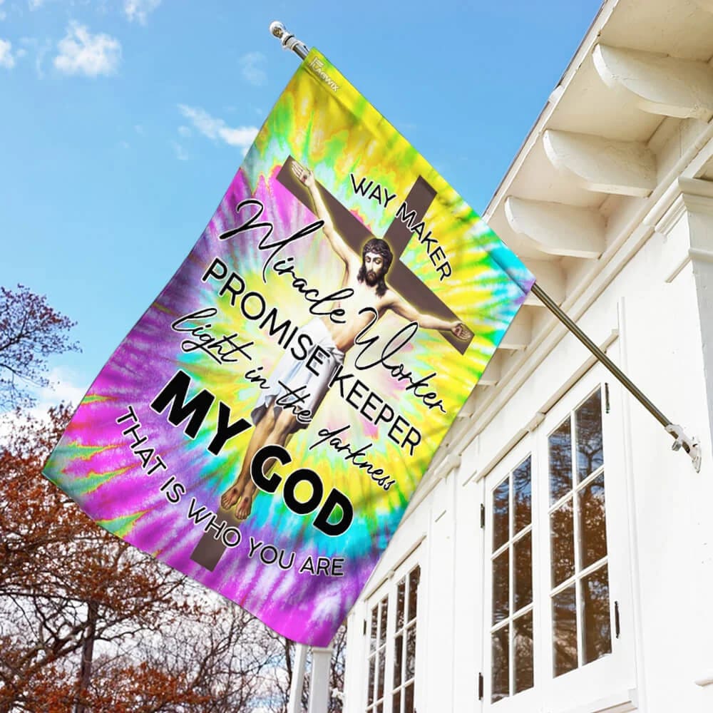 God Jesus Christian Way Maker Hippie Flag - Outdoor Christian House Flag - Christian Garden Flags
