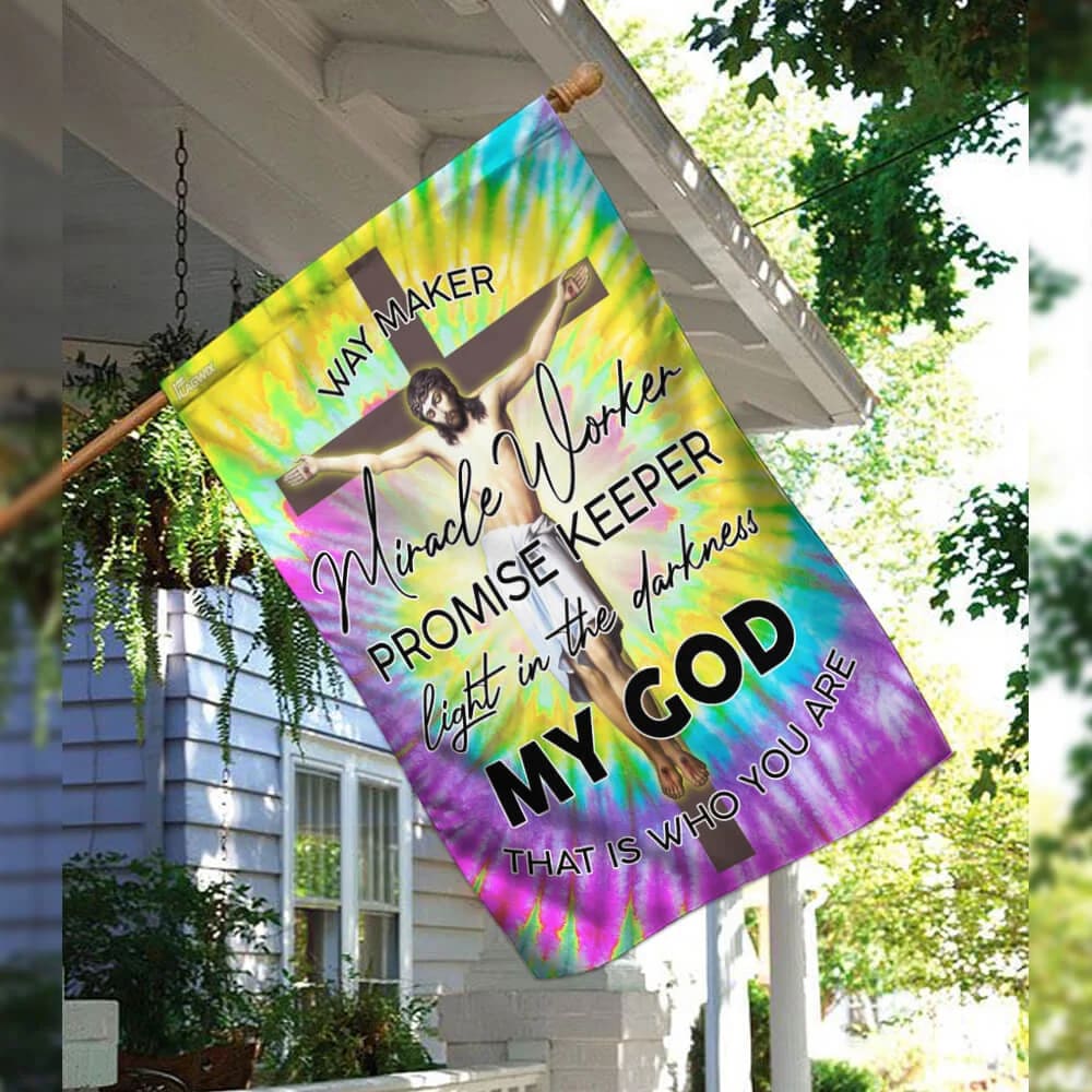 God Jesus Christian Way Maker Hippie Flag - Outdoor Christian House Flag - Christian Garden Flags