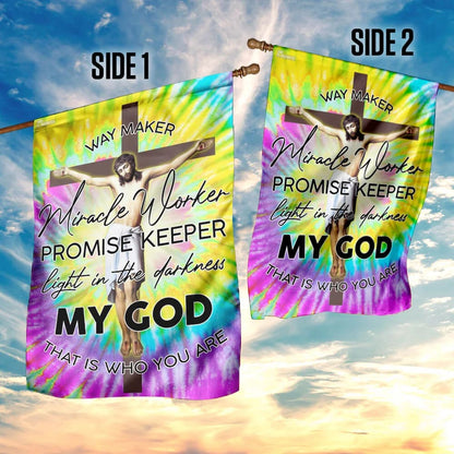 God Jesus Christian Way Maker Hippie Flag - Outdoor Christian House Flag - Christian Garden Flags