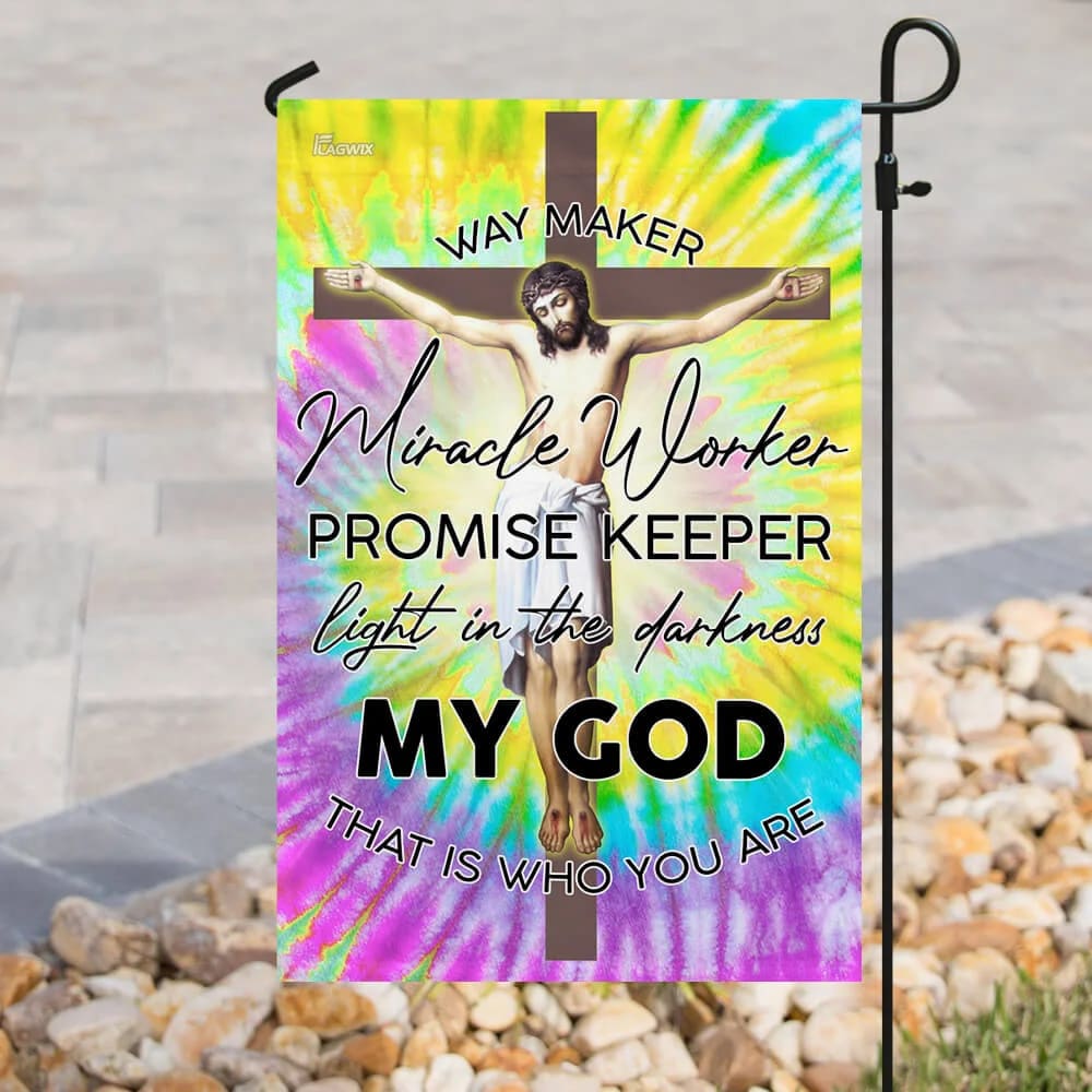 God Jesus Christian Way Maker Hippie Flag - Outdoor Christian House Flag - Christian Garden Flags