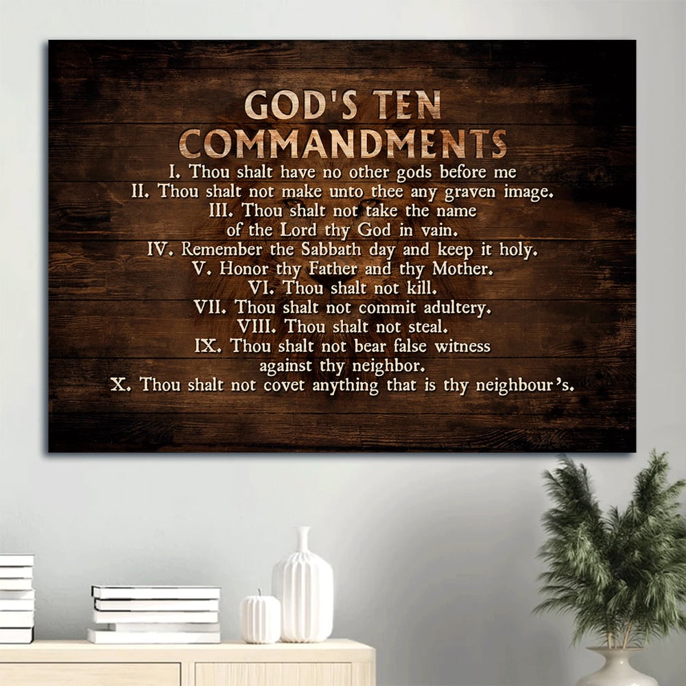 God Jesus Faith God Canvas God's Ten Commandments Canvas Wall Art - Christian Wall Decor