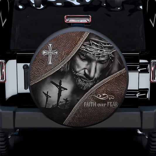 God Jesus Faith Of Fear Jeep Car Spare Tire Covers - Gift For Campers