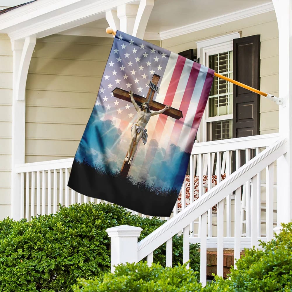 God Jesus He Died For Me I Live For Him Flag - Outdoor Christian House Flag - Christian Garden Flags