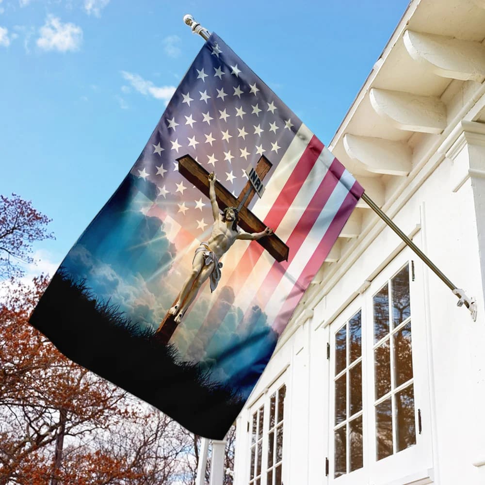 God Jesus He Died For Me I Live For Him Flag - Outdoor Christian House Flag - Christian Garden Flags