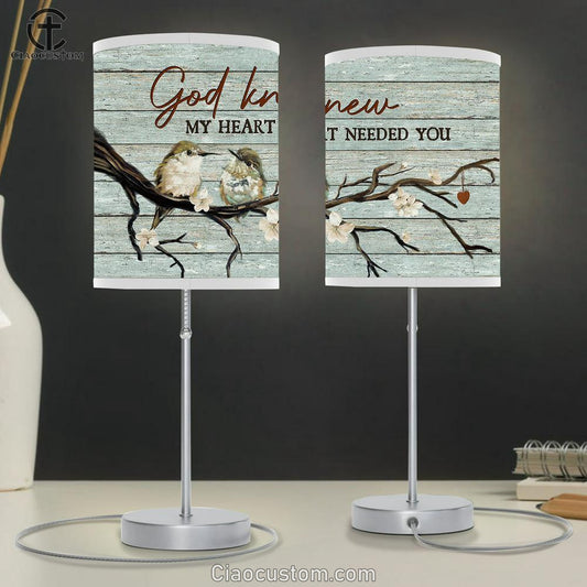 God Knew My Heart Needed You Baby Hummingbirds White Jasmine Table Lamp For Bedroom - Bible Verse Table Lamp - Religious Room Decor