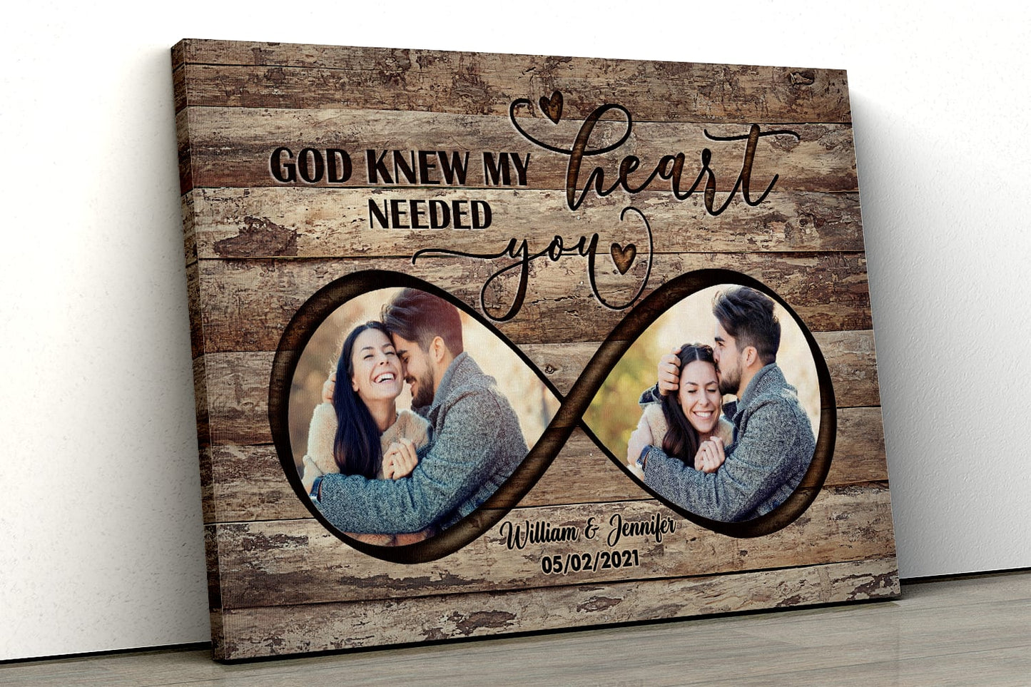 God Knew My Heart Needed You Canvas Wall Art - Anniversary Gifts, Gift For Your Lover Canvas Prints - Upload Picture