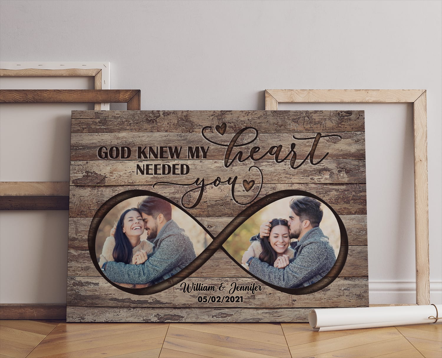 God Knew My Heart Needed You Canvas Wall Art - Anniversary Gifts, Gift For Your Lover Canvas Prints - Upload Picture
