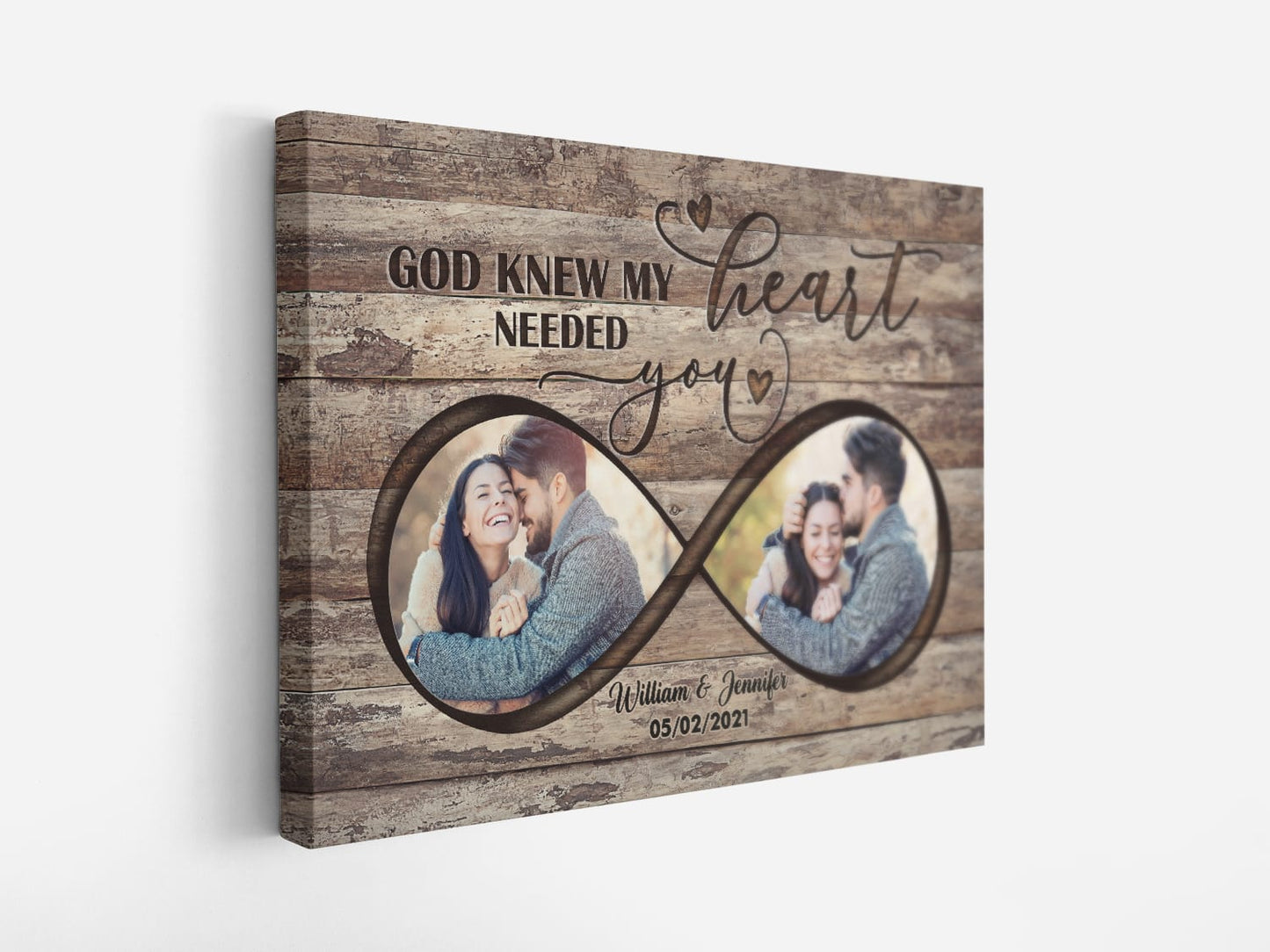 God Knew My Heart Needed You Canvas Wall Art - Anniversary Gifts, Gift For Your Lover Canvas Prints - Upload Picture