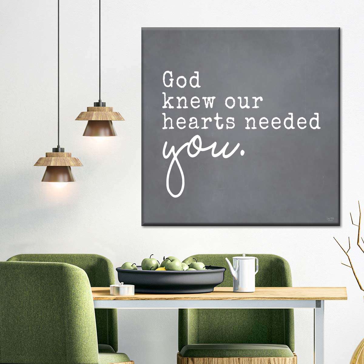 God Knew Our Hearts Needed You Square Canvas Wall Art - Christian Wall Decor - Christian Wall Hanging