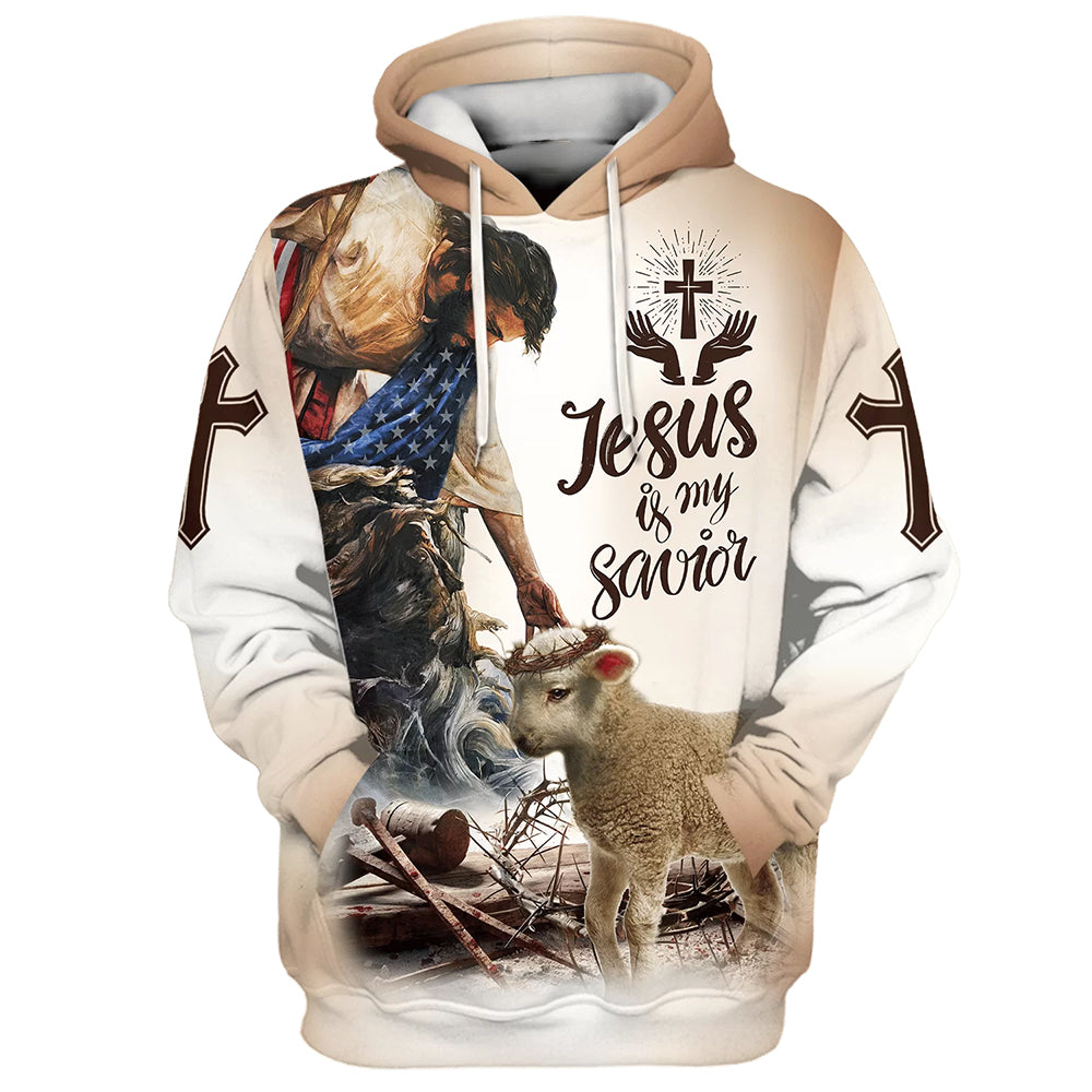 God Lamb Crown Of Thorn Jesus Is My Savior Hoodies - Jesus Hoodie - Men & Women Christian Hoodie - 3D Printed Hoodie