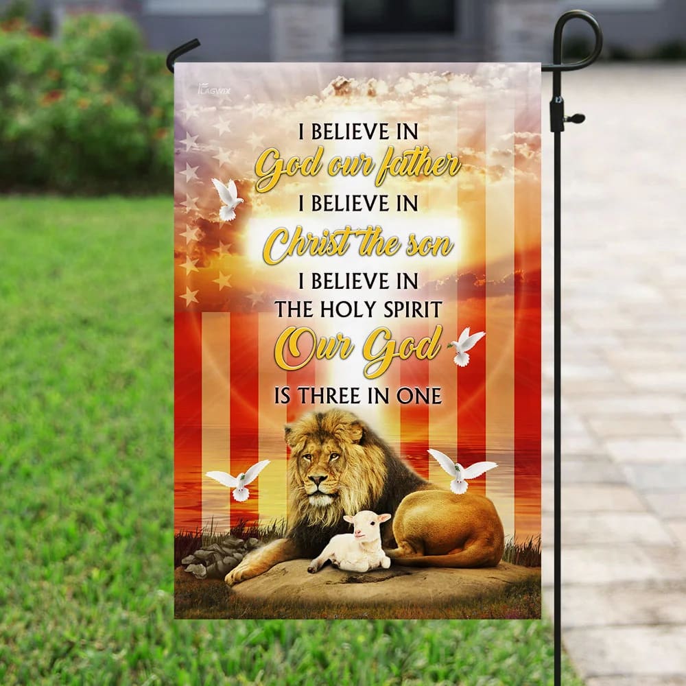 God Lion And Lamb Easter Flag - Easter House Flags - Christian Easter Garden Flags