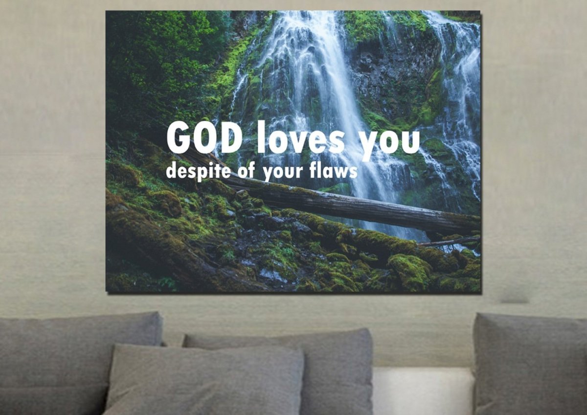 God Loves You Despite Of Your Flaws Wall Art Canvas Print - Christian Canvas Wall Art