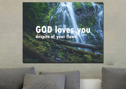 God Loves You Despite Of Your Flaws Wall Art Canvas Print - Christian Canvas Wall Art